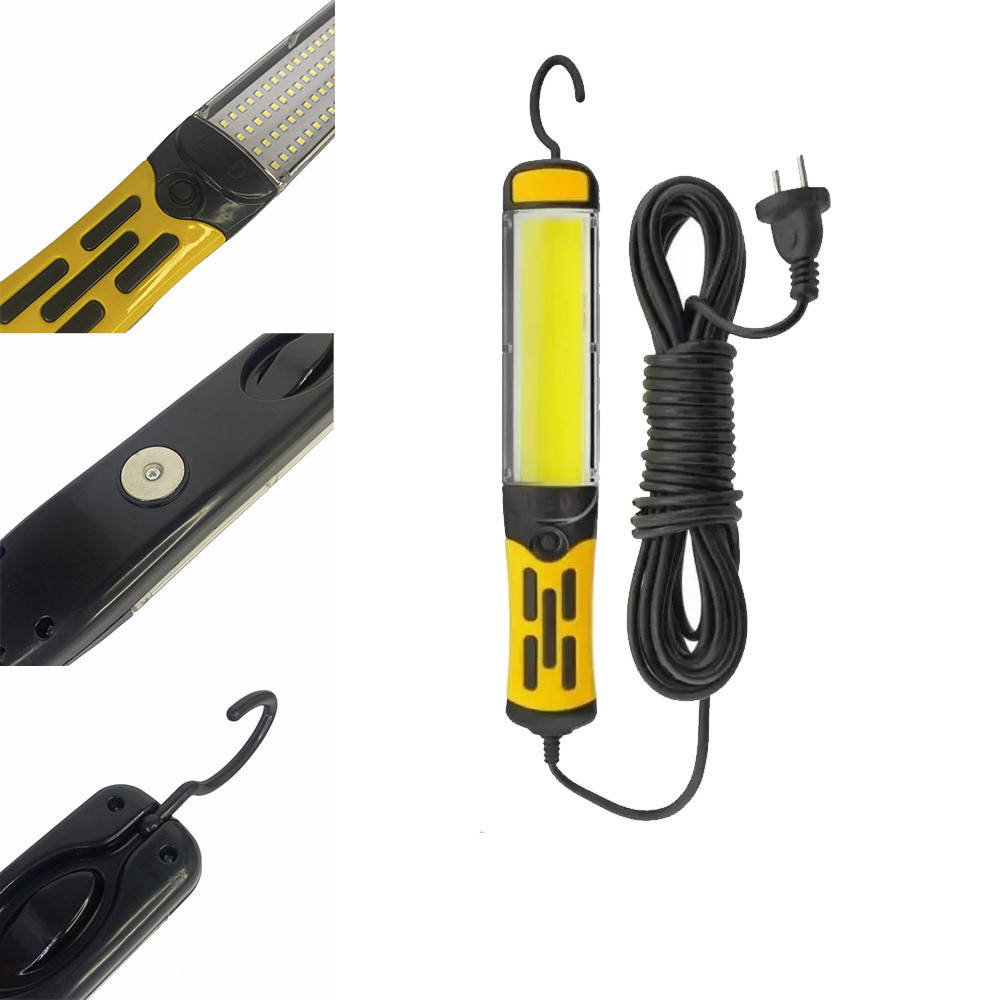 

Фонарик для СТО BL 9096S COB работает от 220V кабель 9 метров / Автофонарь ручной / Переносной фонарь