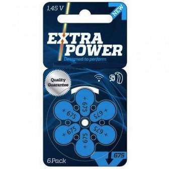 

Батарейки для слуховых аппаратов 675 Extra Power (Англия)