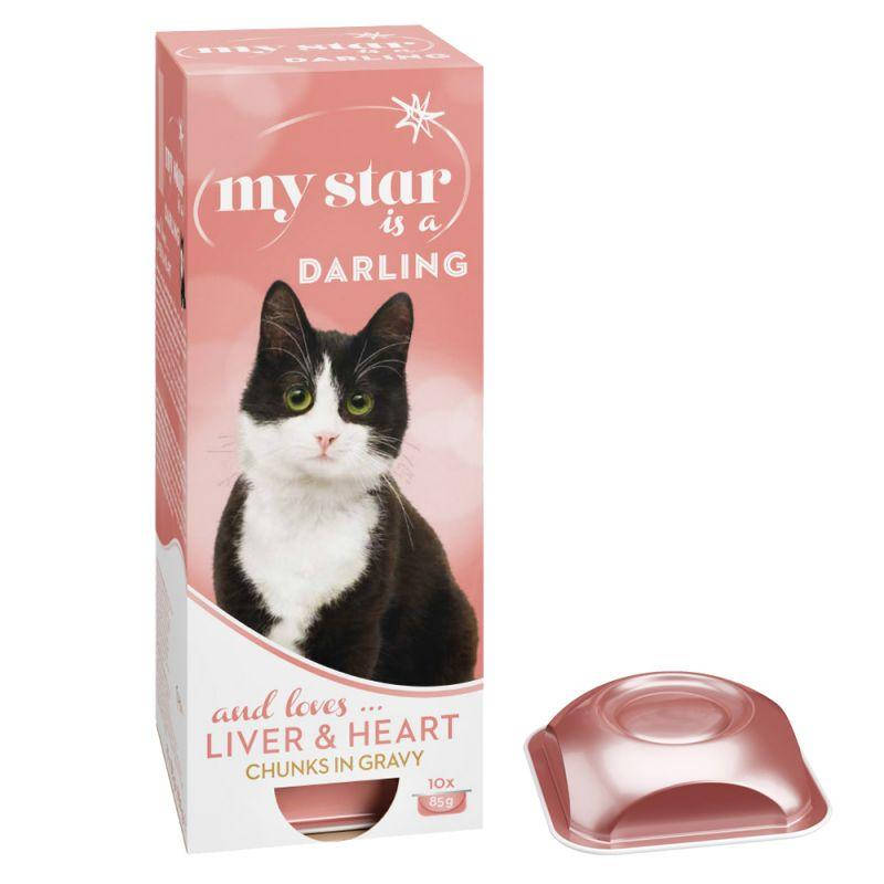 

Влажный корм для кошек My star с сердцем и печенью (кусочки в соусе) 90г