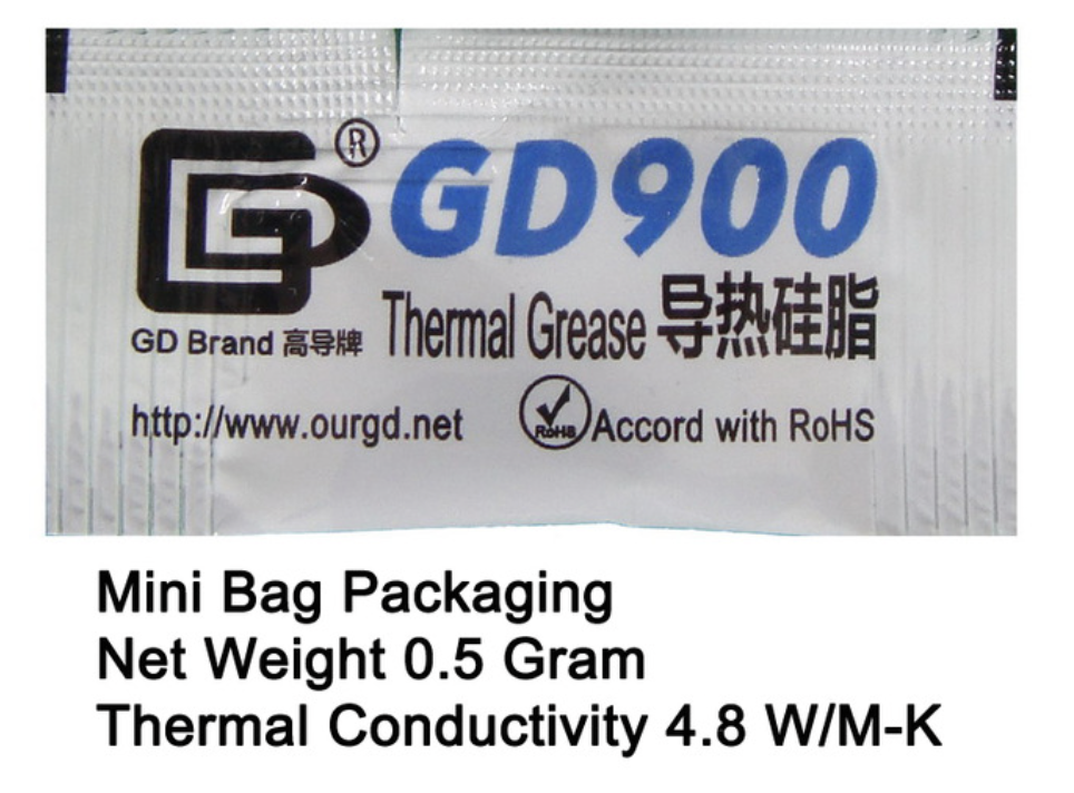 

Термопаста GD900 термо-паста в пакетике 0.5 грамма; 4.8W/m.k; -50...200C