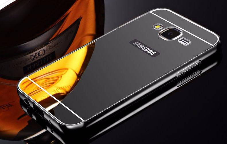 

Чехол зеркальный алюминиевый Samsung J3 2016 J320H (черный), Золотистый