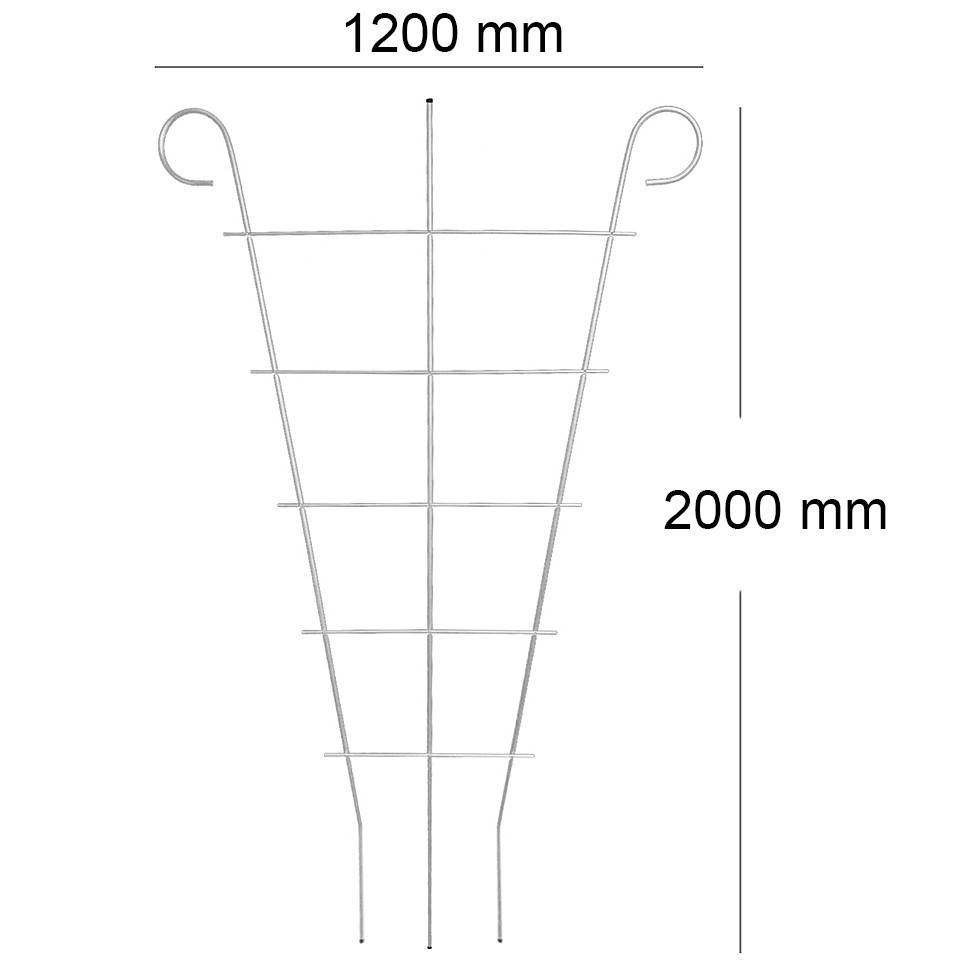 

Опора для растений Шпалера садовая Деко 2000*1200 (D13), Серебристо-серый