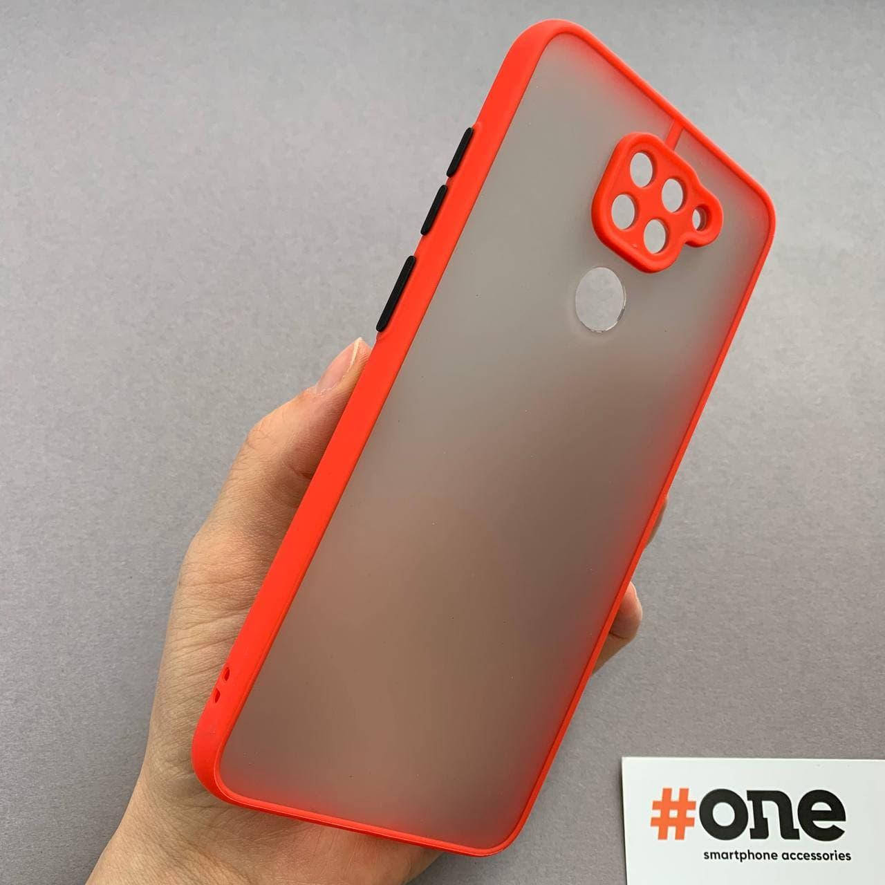 

Чехол для Xiaomi Redmi Note 9 с цветными кнопками с защитой для камеры чехол на сяоми нот 9 красный TCB