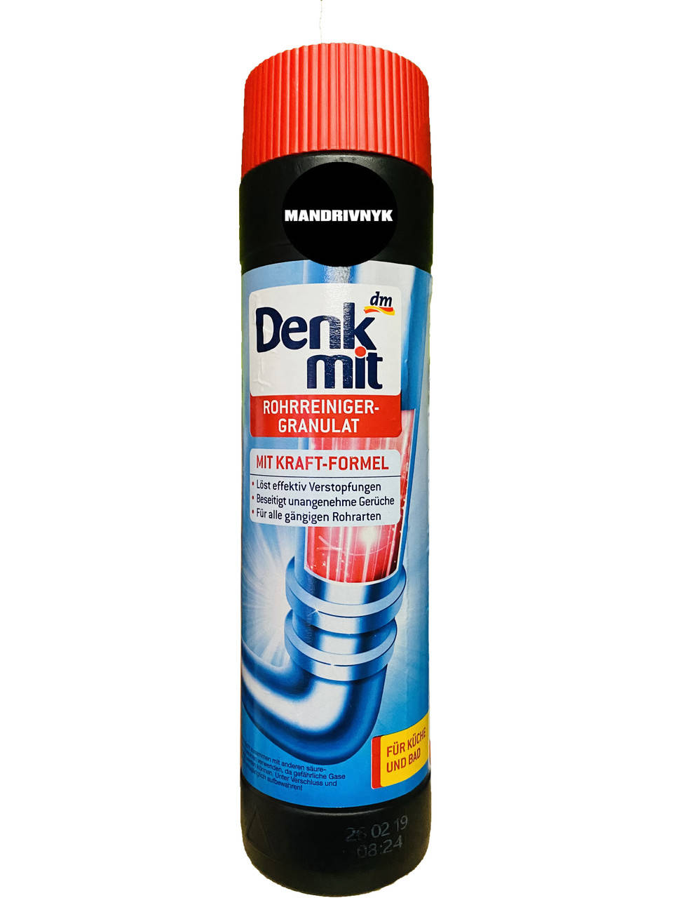 

Гранулы для чистки труб Denkmit, 600 g (Германия)