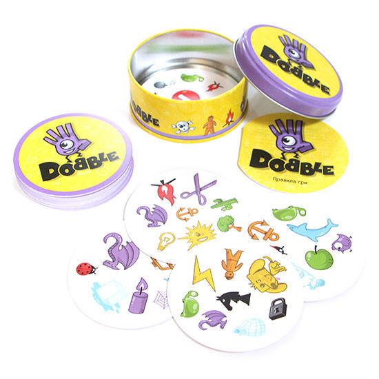 

Детская круглая настольная игра на скорость реакции "Доббль" (Dobble), Игромаг