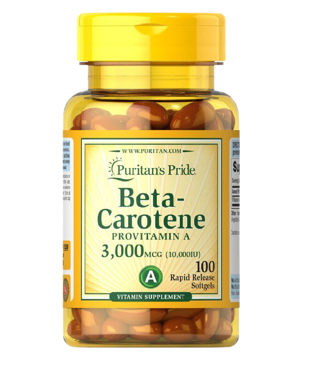 

Бета каротин, Beta-Carotene, Puritan's Pride, 10,000 МЕ, 100 гелевых капсул