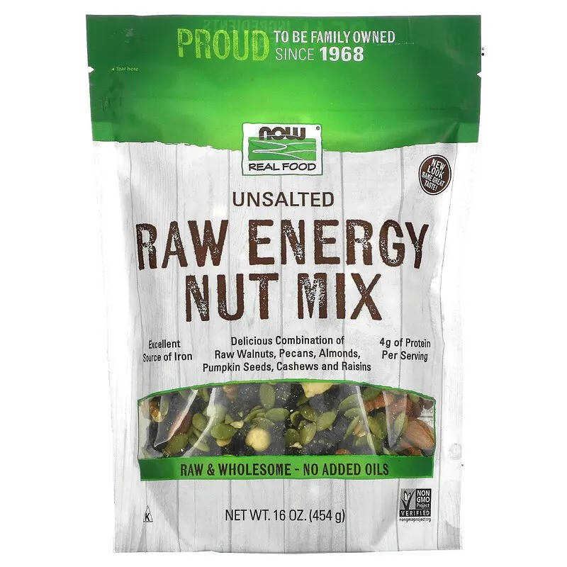 

Смесь из сырых орехов NOW Foods, Real Food "Raw Energy Nut Mix" не соленые (454 г)