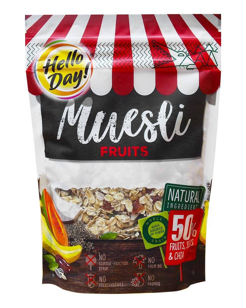 

Мюсли с фруктами, семенами и чиа Hello Day! Muesli Fruts, 300 г