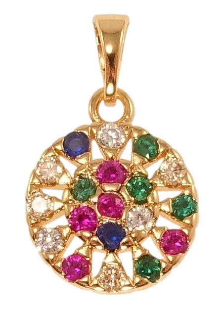 

Кулон Xuping Позолота 18K "Круг с разноцветным цирконием"