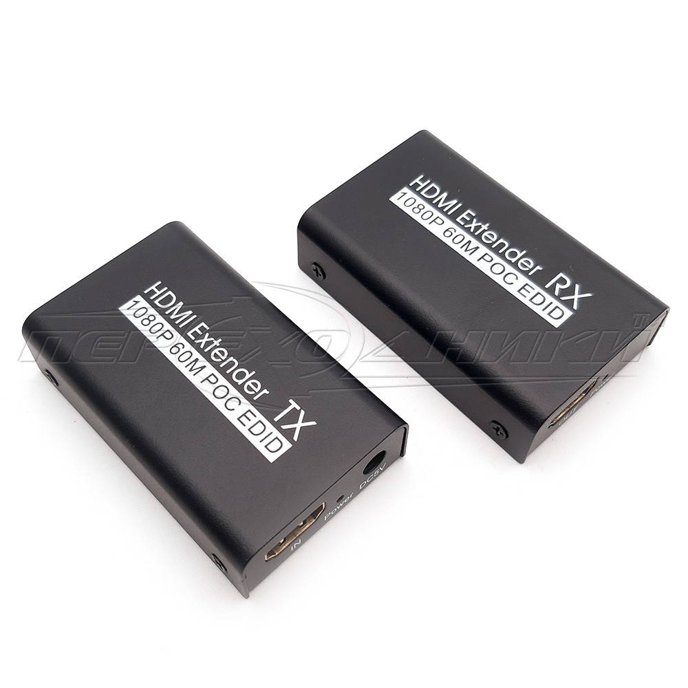 

Активный удлинитель HDMI v1.4 по витой паре (UTP), до 60 м, Full 3D, Черный