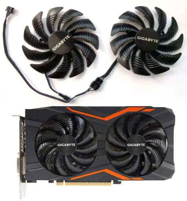 

Комплект (2шт) Кулер T129215SU Gigabyte Вентилятор PLD09210S12HH everflow для видеокарт