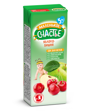 

Нектар Яблоко-Вишня, 200мл, с 5 мес., ТМ "Маленькое счастье"