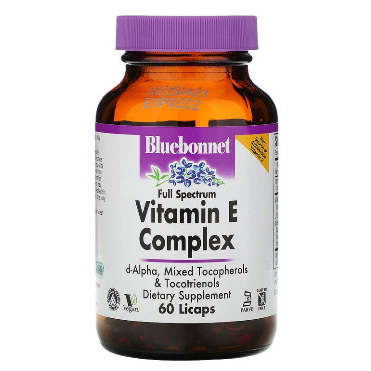 

Комплекс Витамина E, Vitamin E Complex, Bluebonnet Nutrition, 60 капсул