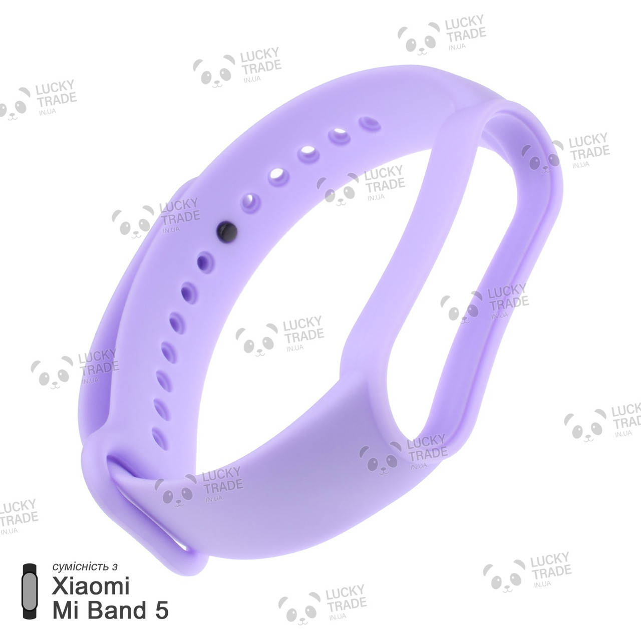 

Ремешок Xiaomi Mi Band 5 силиконовый однотонный браслет Light Светло-фиолетовый [2419]