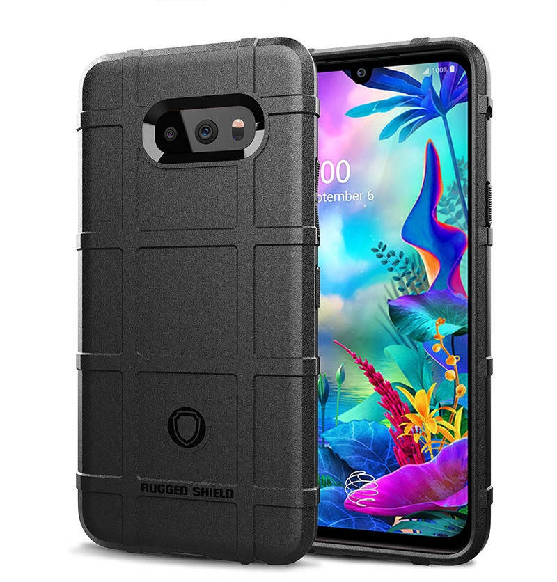

Противоударный чехол бампер Rugged Shield для LG G8X черный силиконовый