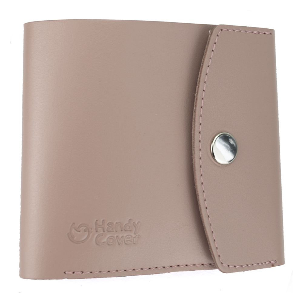 

Кошелек женский кожаный маленький на кнопке Handycover HC0062 нюдовый, Пудра