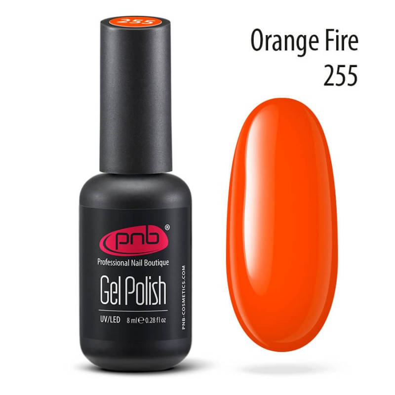 

Гель-лак PNB Gel nail polish №255 orange fire 8 мл (15074Gu)