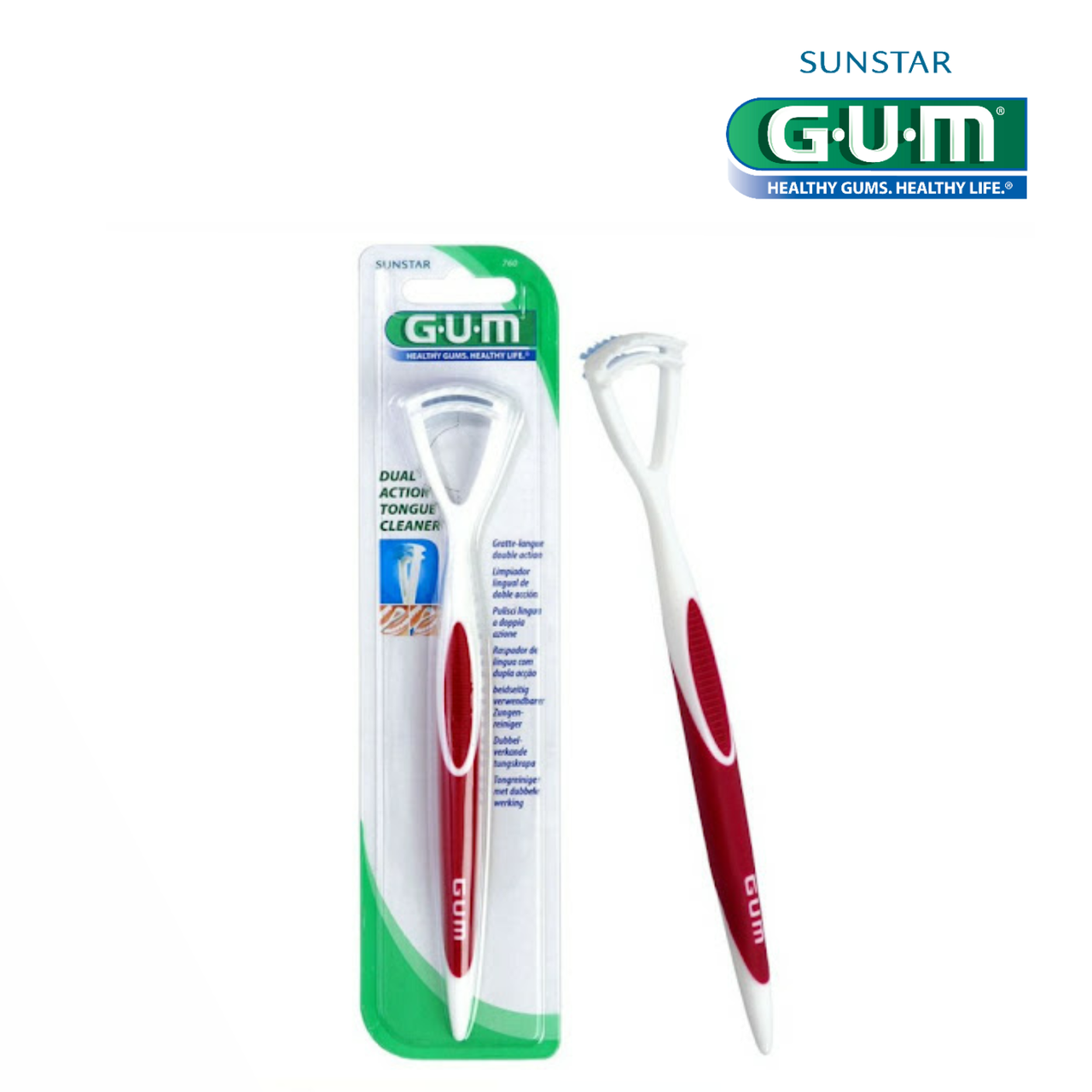 

Скребок для языка GUM HALICONTROL красный