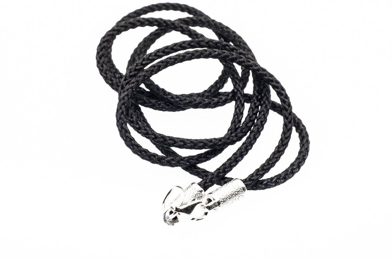 

Шнурок шелковый Milan ювелирный на шею с серебряным замком, 65см, 4гр