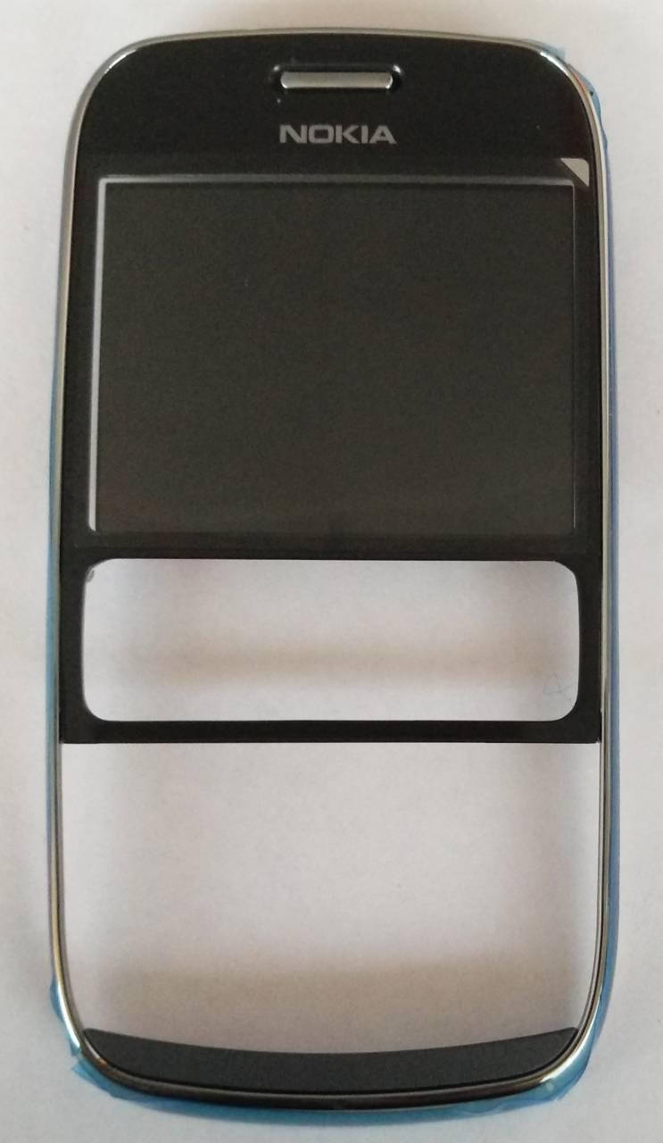 

Оригинальная передняя панель корпуса (рамка дисплея) Nokia Asha 302 Grey, Серый