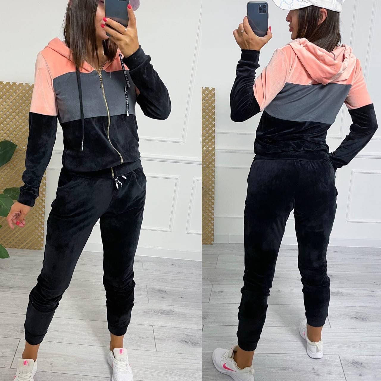 

Женский ультрамодный велюровый спортивный костюм Размеры 42-44; 46-48; 50-52, Разные цвета