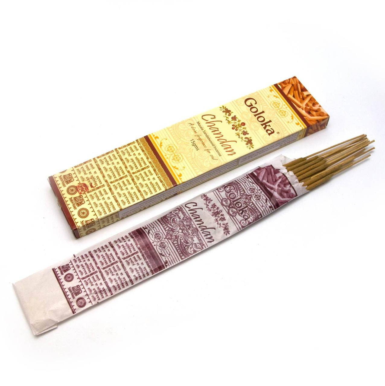 

Chandan (Сандаловое Дерево)(15 gms) (12 шт/уп) (Goloka) пыльцовое благовоние
