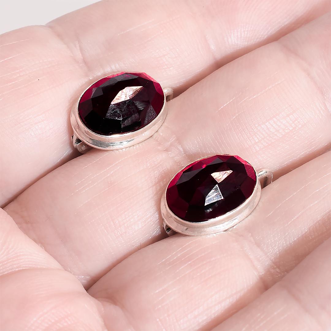 

Серебряные серьги с гранатом родолит, 609СРГ