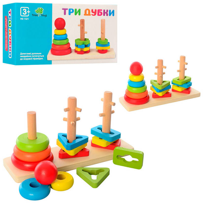 

Деревянная игрушка пирамидка-ключ, геометрик Fun Toys MD 1321