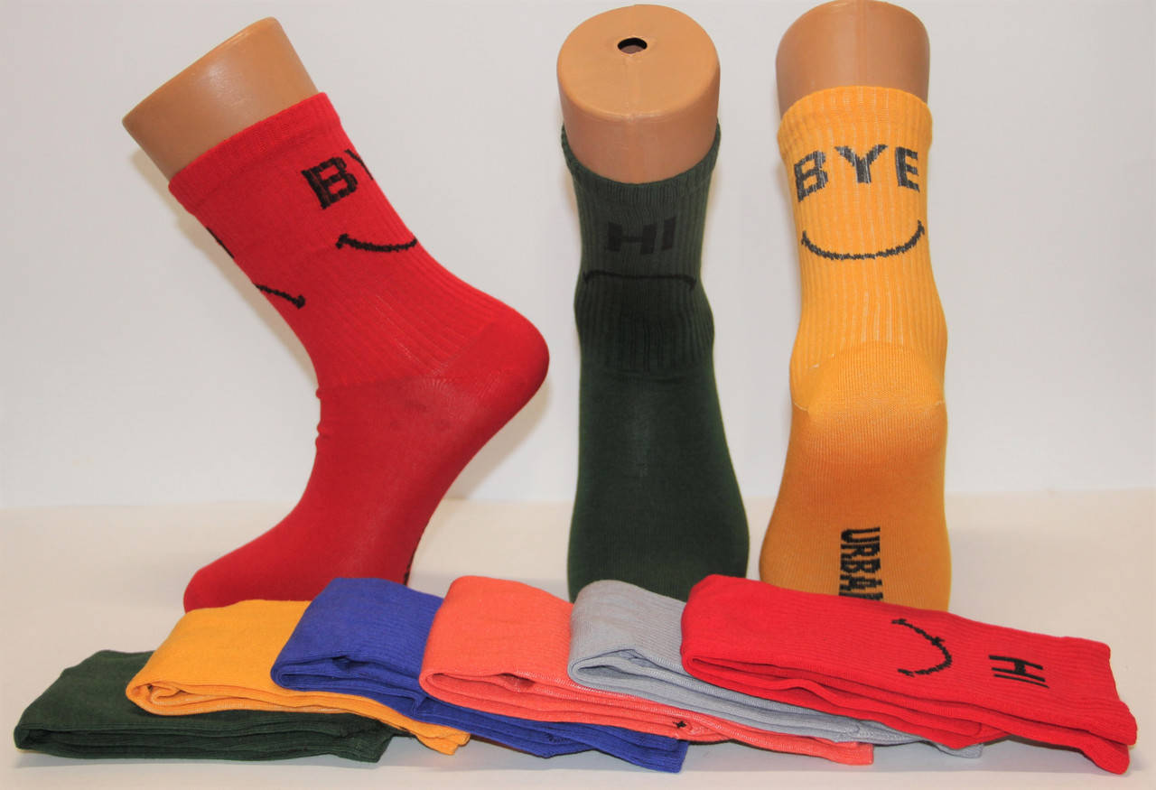 

Мужские носки средние ТЕННИС НЛ с надписями 40-45 ассорти Hi.By