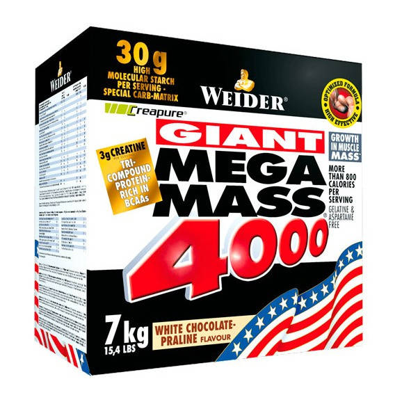 

Гейнер Weider Mega Mass 4000, 7 кг Ваниль