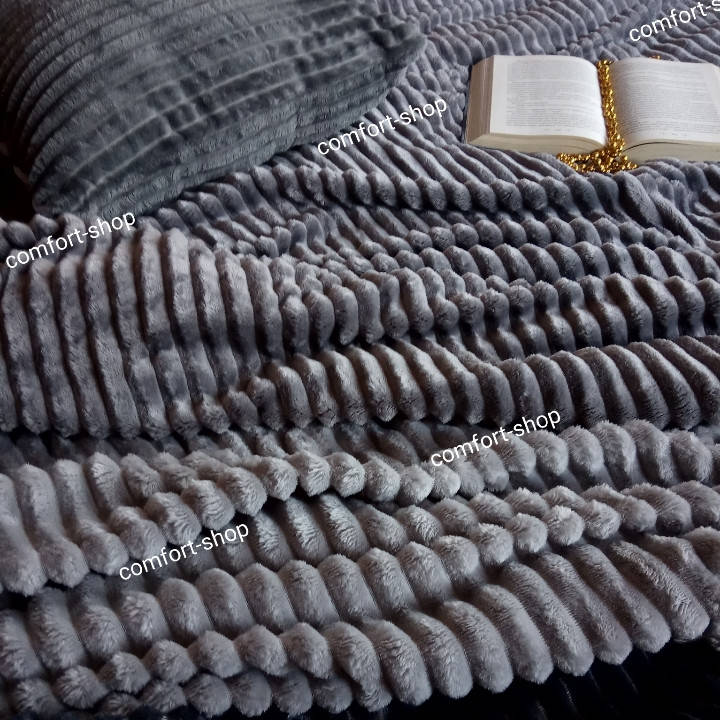 

Велюровое покрывало плед Шарпей полоска Евро размер 200*230, Сиреневый