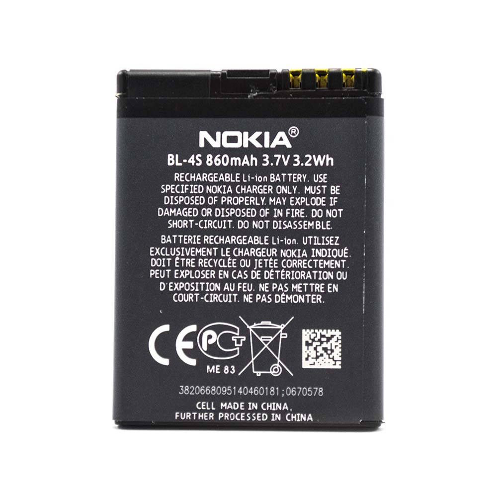 

Аккумулятор BL-4S для Nokia 7020, Nokia 2680 slide, Nokia 3600 slide, 860мAh