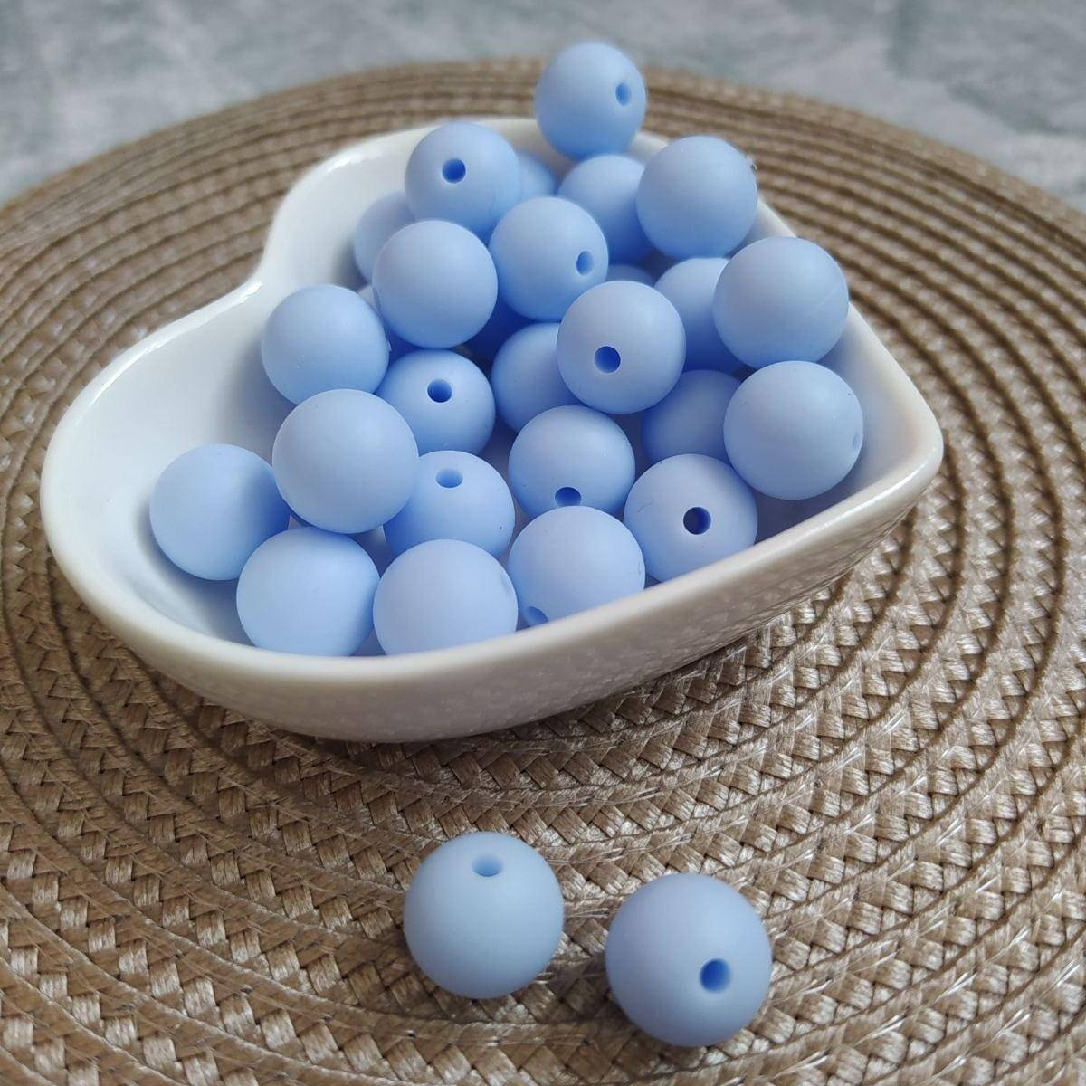 

Бусіна силіконова 12 мм блакитна