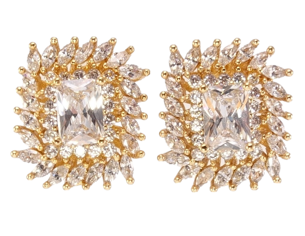 

Серьги Xuping Позолота 18K гвоздики (пусеты) "Искристость" 15х17мм