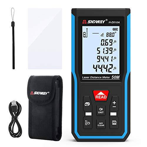 

Лазерная рулетка SNDWAY H-D510A на 50 метров с встроенным аккумулятором