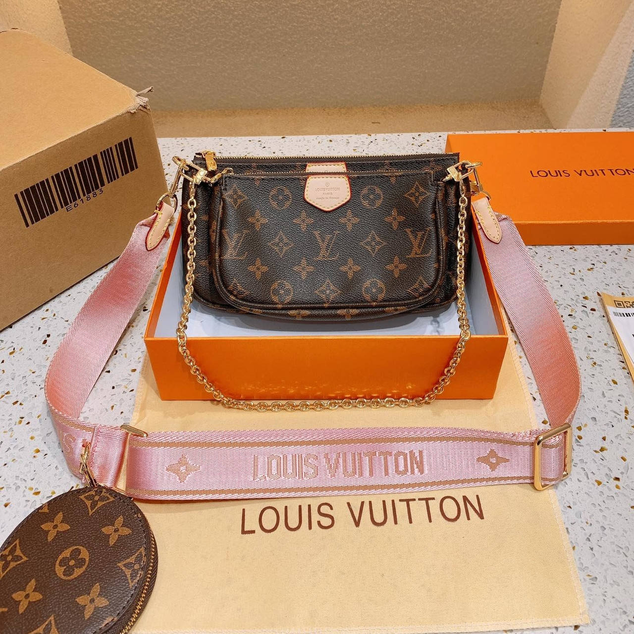 

Женская сумка louis vuitton multi pochette луи виттон, Коричневый