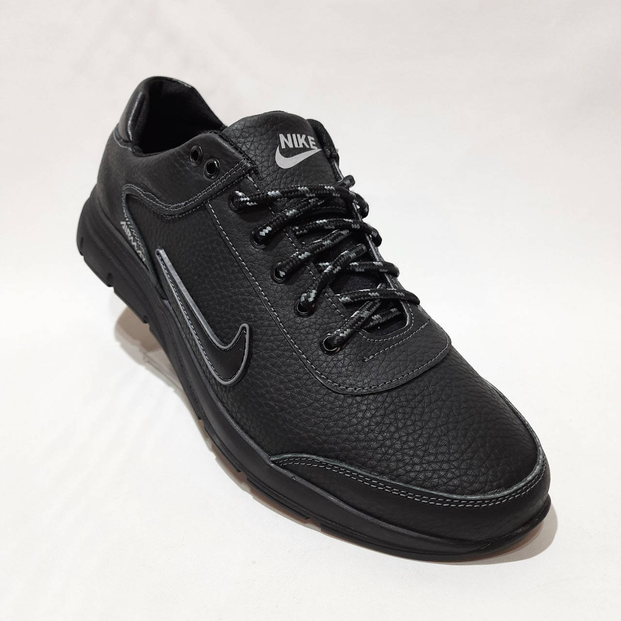 

46 Мужские кроссовки натуральная кожа (Большие размеры) Черный Последняя пара￼