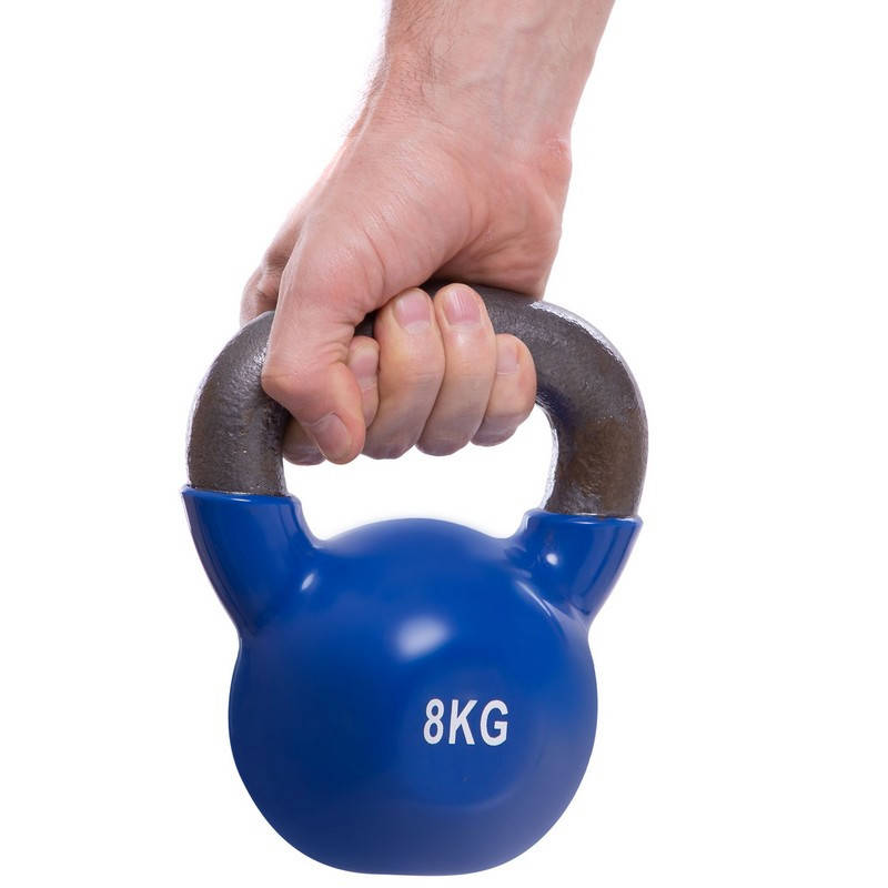 

Гиря 8 кг чугунная с виниловым покрытием (обрезиненная), Синий