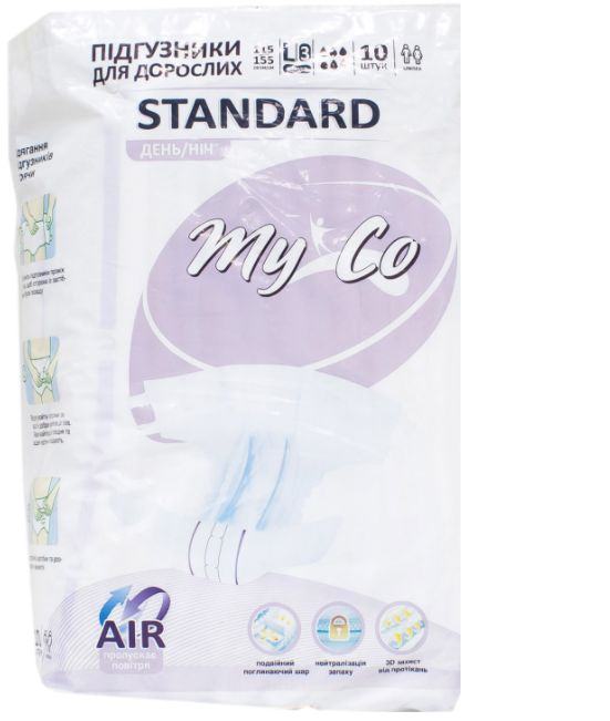 

Подгузники для взрослых 10шт MyCo (Май Ко) STANDARD размер M /2