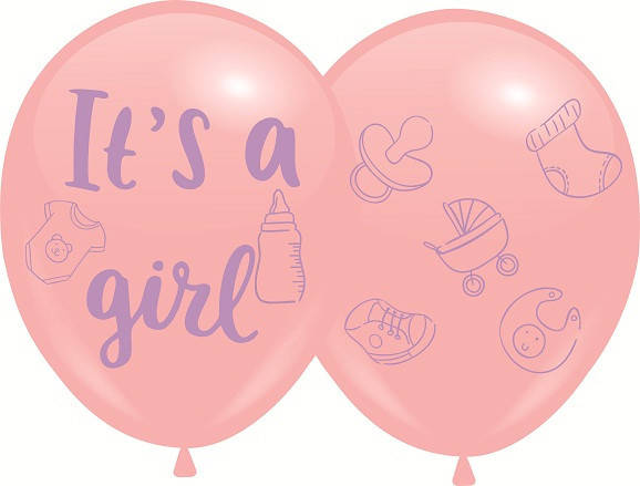 

Кулі 12" Рожеві з мал. "IT'S A GIRL", 10 шт, 4 стор., Розовый