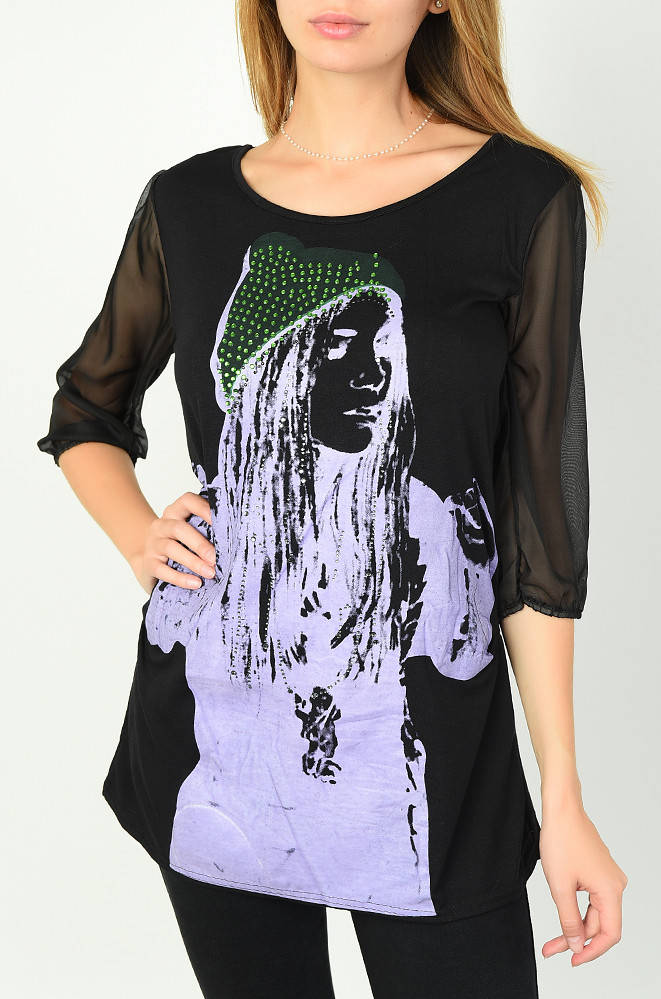 

Туника женская черная 135316M, Черный