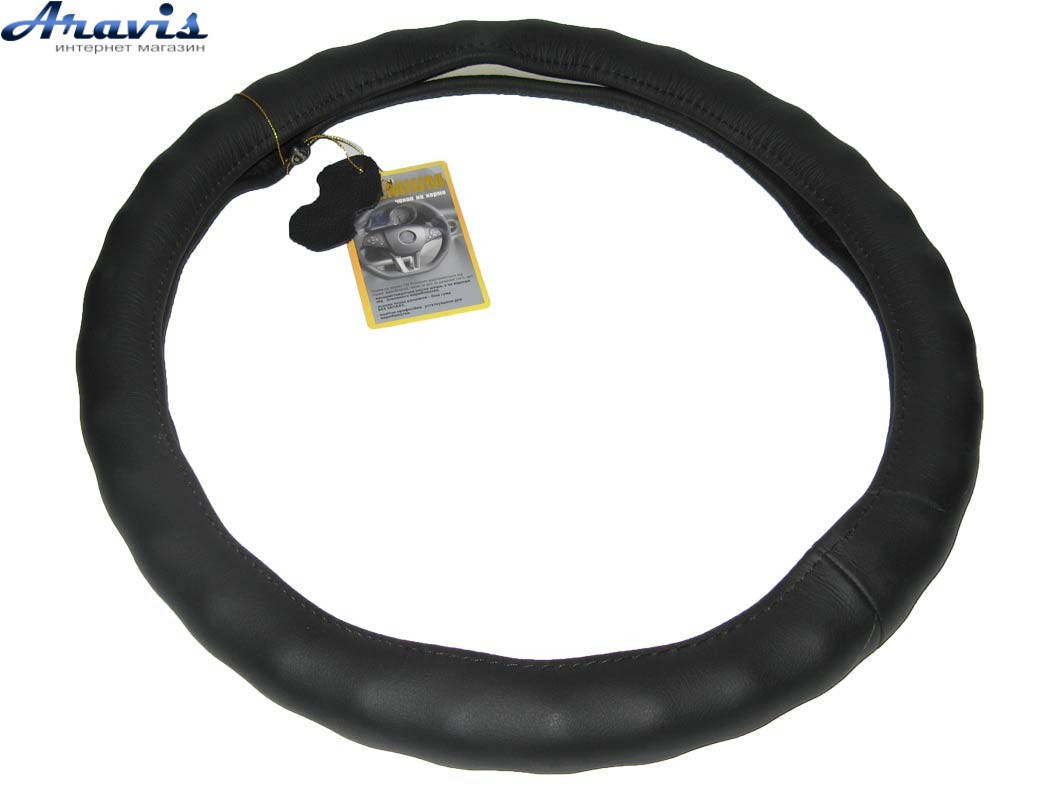 

Кожаный чехол на руль авто Vitol 37-39 см 121022BK M, Черный