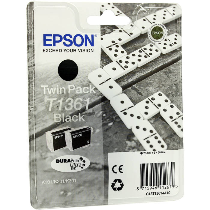 

Картридж Epson для K101/K201/K301 Black (C13T13614A10) двойная упаковка