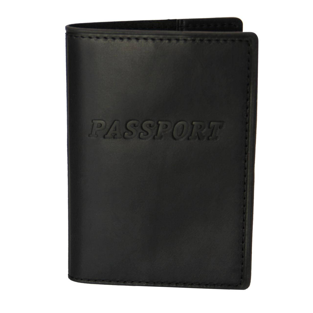 

Кожаная обложка для паспорта Passport PJ черная, Черный
