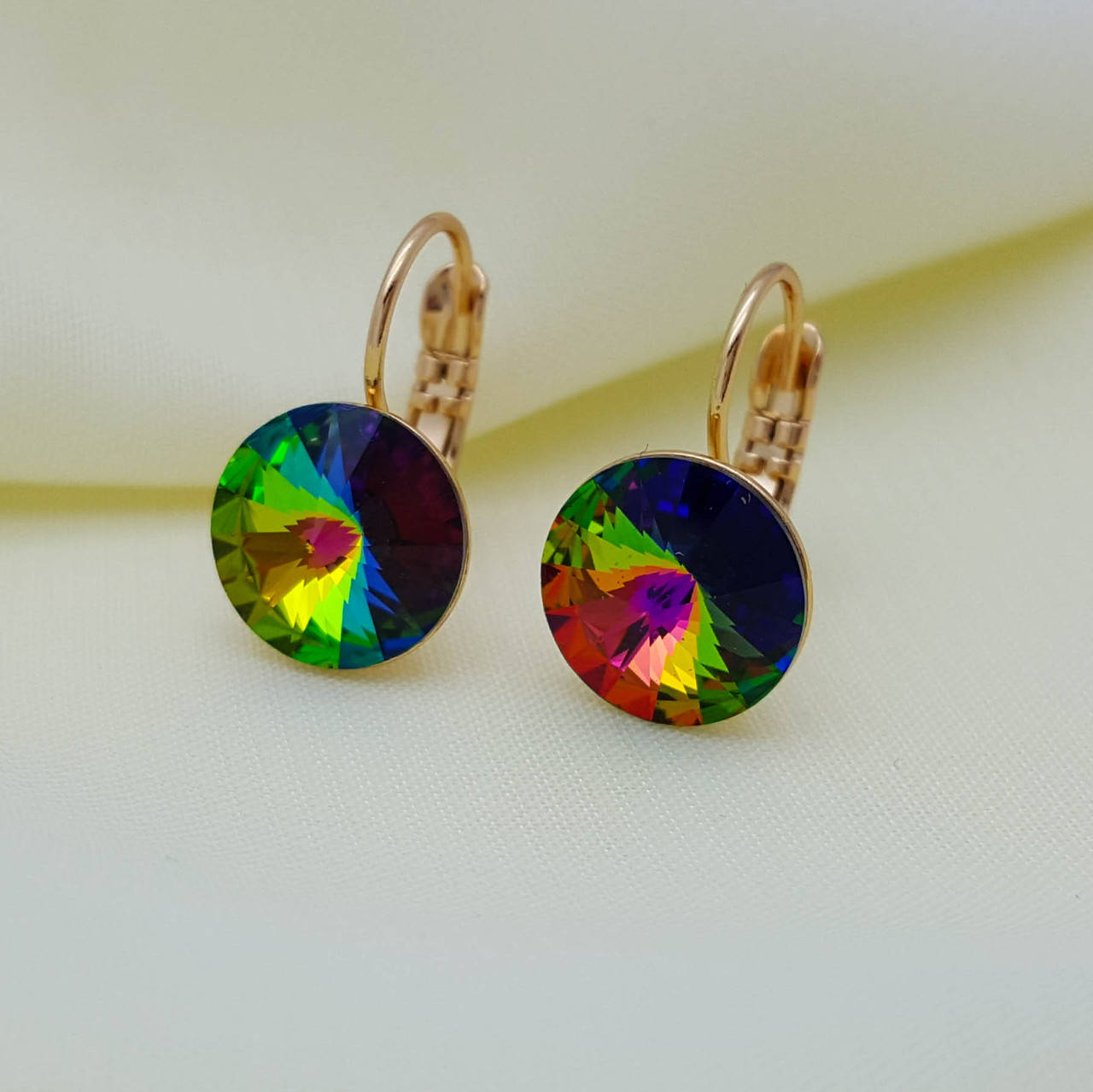 

Серьги Swarovski, Зеленый Хамелеон, позолота Xuping, 18К