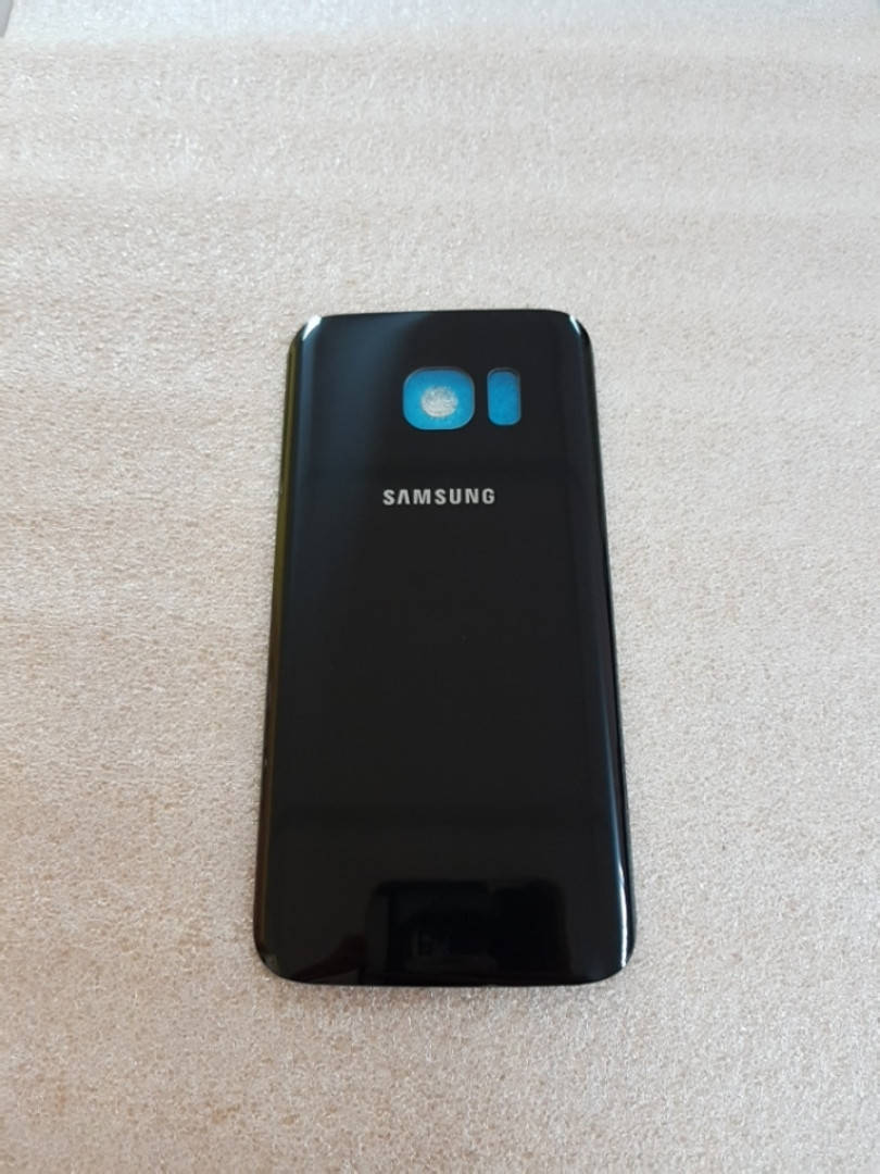 

Задняя крышка Samsung Galaxy S7 черная (Midnight black) стекло (без надписей снизу), Черный