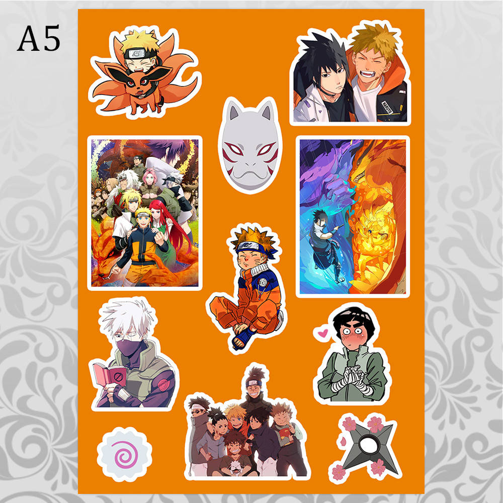 

Стикеры Аниме Naruto без порезки 03, Разные цвета