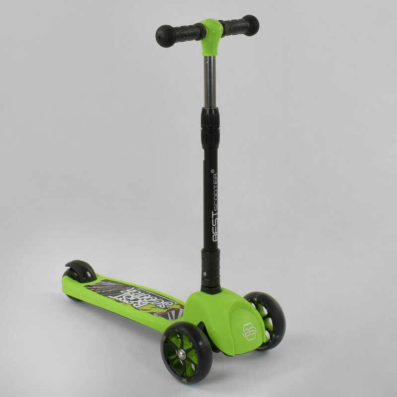 

Самокат трехколесный 35857 (1) Best Scooter, ЗЕЛЕНЫЙ, СВЕТ КОЛЕС И ДИСКОВ, колёса PU, СКЛАДНОЙ РУЛЬ, в коробке, Зелёный