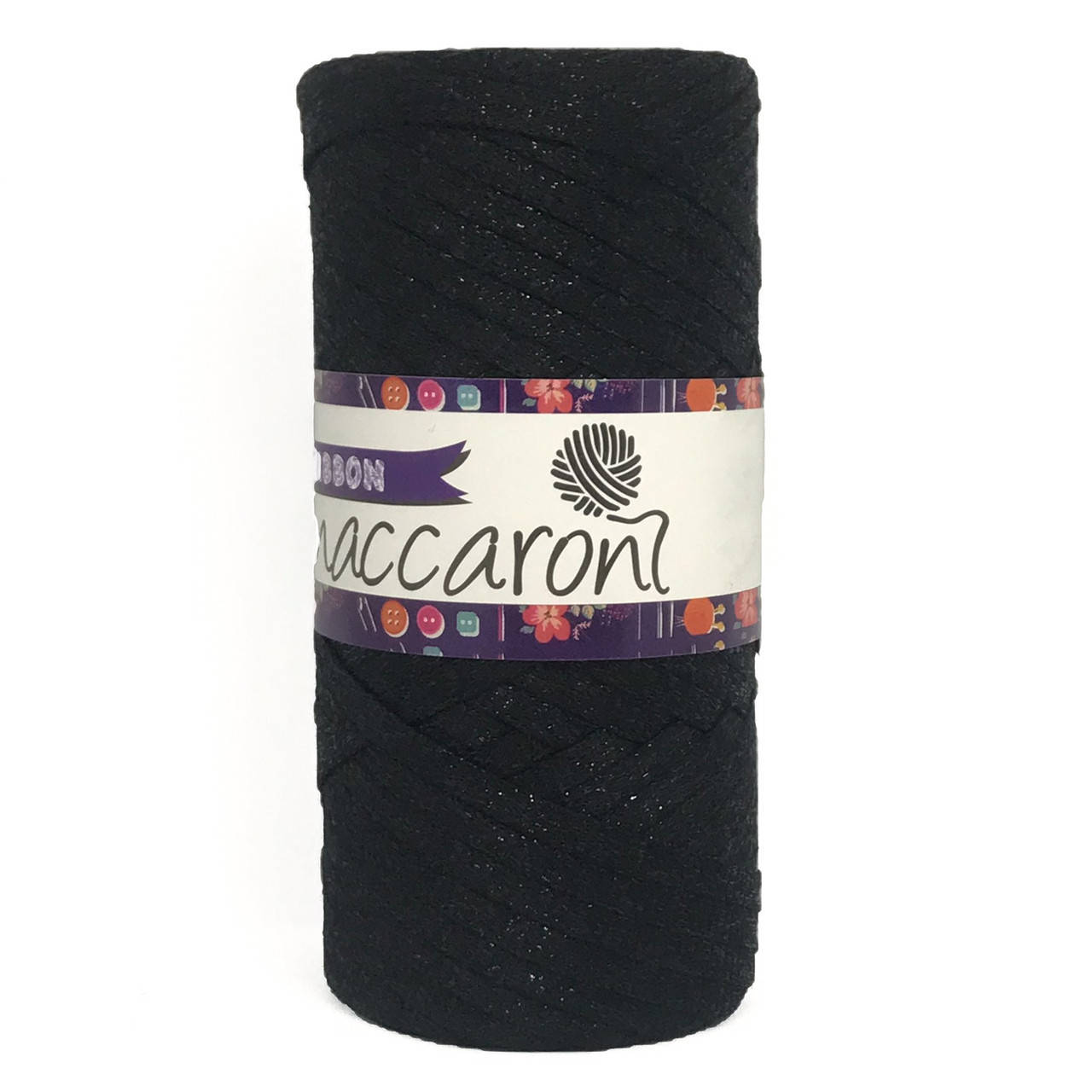 

Плоский шнур Ribbon Glitter Premium с люрексом Maccaroni , черный с серебром