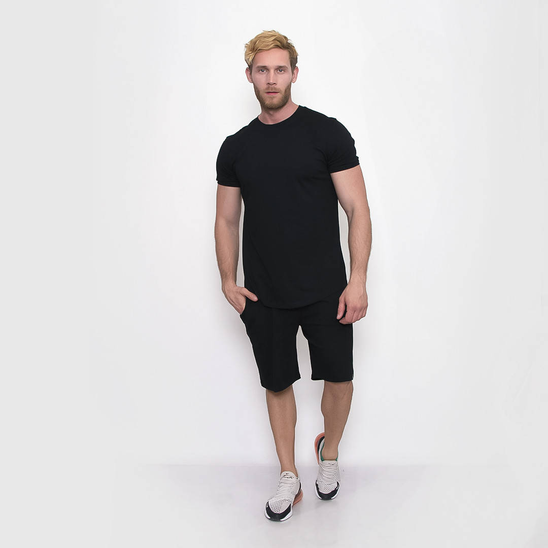 

Мужской комплект (футболка и шорты) Teamv Simple Черный M